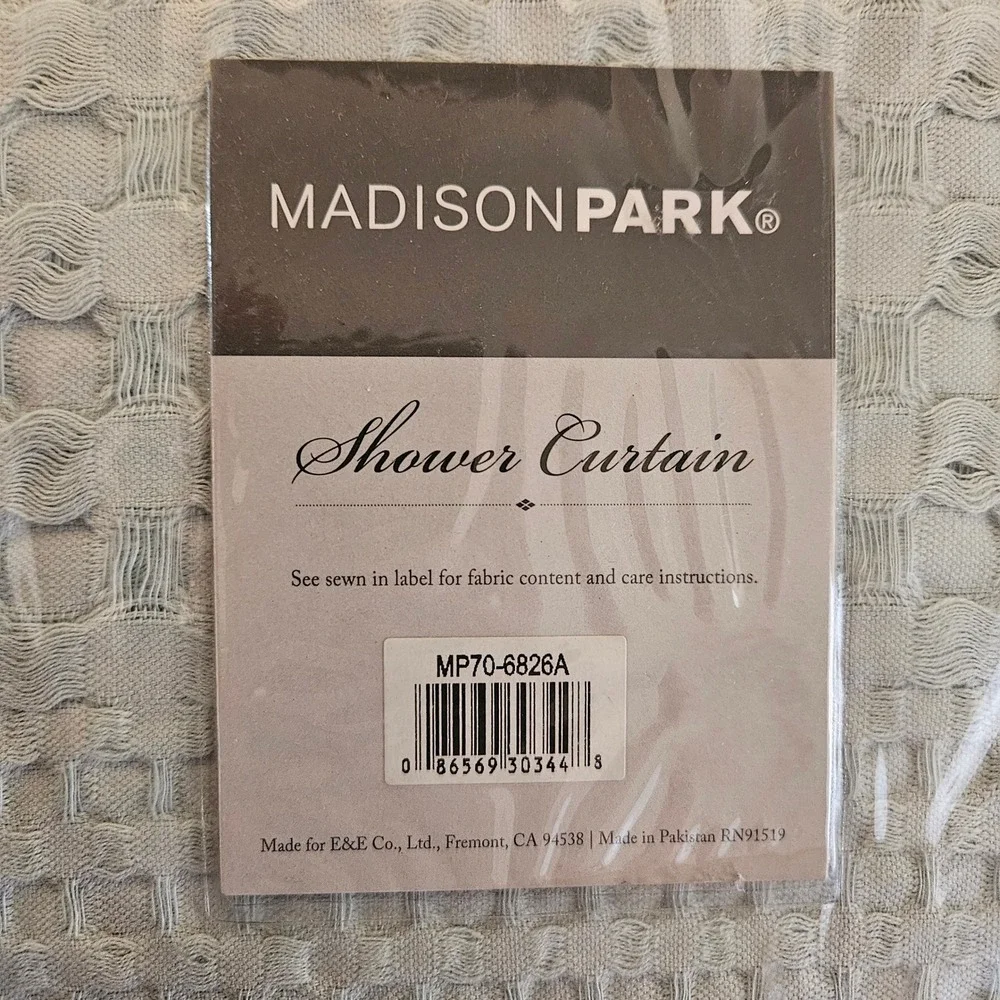 Madison Park Arlo Seafoam Green 100% Cotton Shower Curtain 72x72